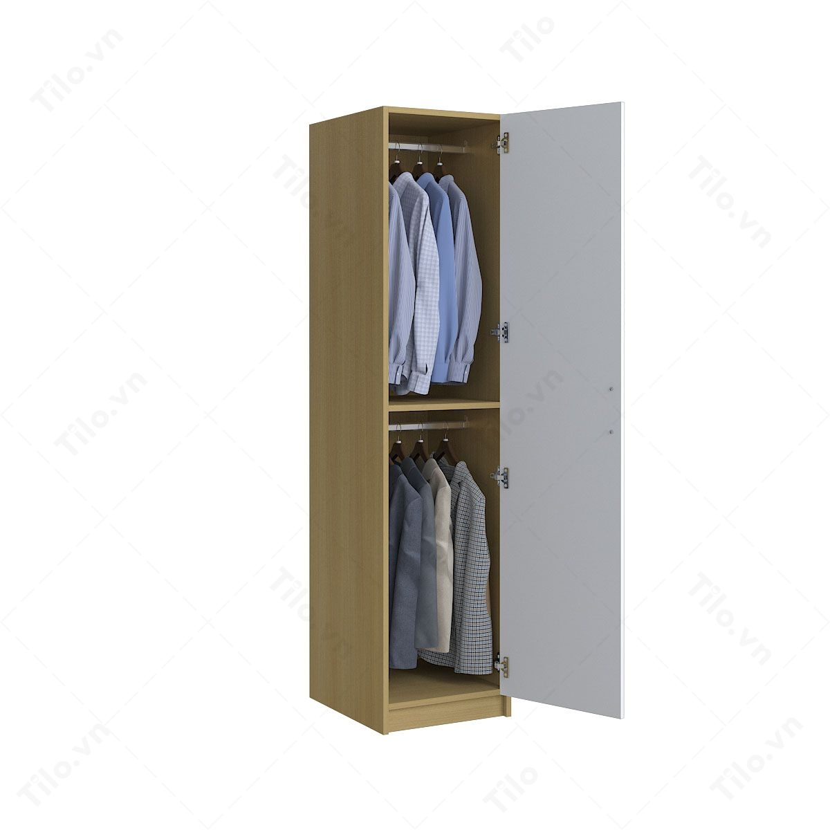 Tủ quần áo 1m5 một cánh hai tầng treo của Tilo